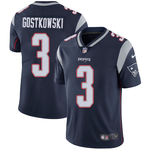 Nike Patriots #3 Stephen Gostkowski Navy Blue Team Color Men's Stitched NFL Vapor Untouchable Limited Jersey - Click Image to Close